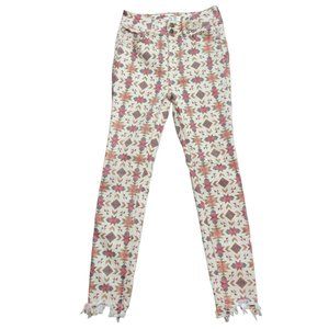 Free People Wild Child We The Free Womens Skinny Jeans Aztec Print Boho Sz 27